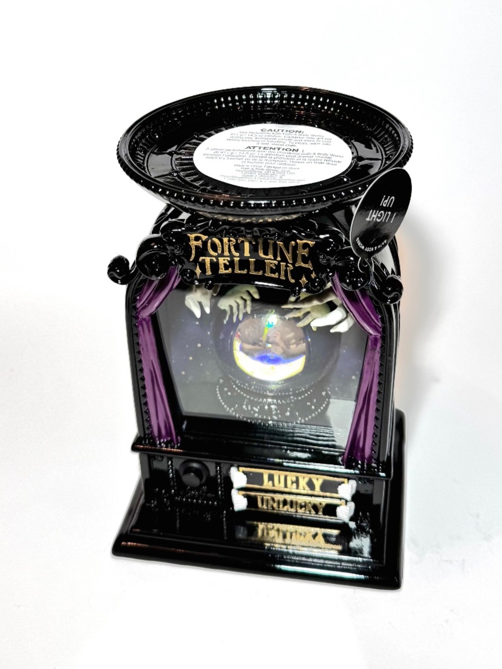 Light-up Glow-in-the-Dark FORTUNE TELLING 3-Wick Candle Holder - Picture 3 of 6